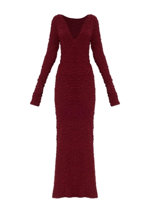 By Malene Birger Venus long sleeve texture dress - Red