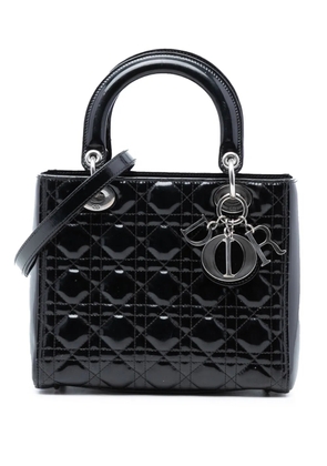Christian Dior Pre-Owned 2014 Medium Patent Cannage Lady Dior satchel - Black