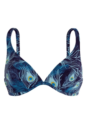 Vilebrequin peacock-print bikini top - Blue