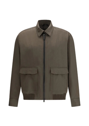 Brioni zip long-sleeve jacket - Green