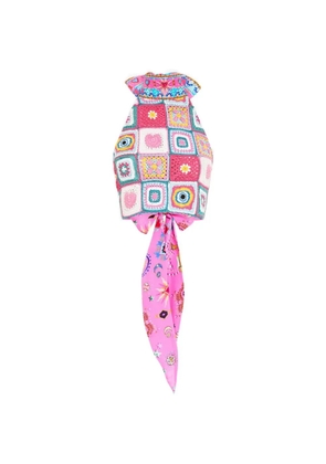 Camilla crochet halter-neck tie-back top - Pink