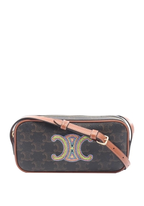 Celine Pre-Owned 2022 Mini Triomphe Cuir Coated Canvas Camera Bag shoulder bag - Brown