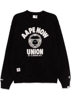 AAPE BY *A BATHING APE® moonface-logo crew-neck jumper - Black