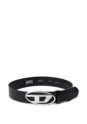 Diesel logo-buckle leather belt - Black