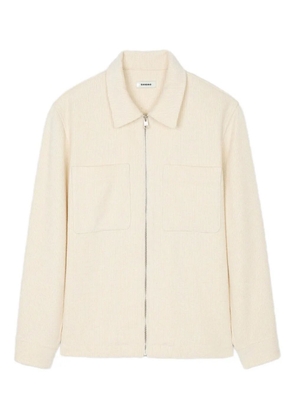 SANDRO zip-front corduroy shirt jacket - Neutrals