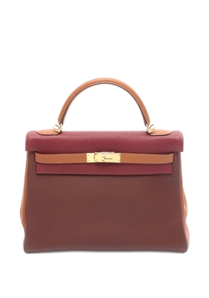 Hermès Pre-Owned 2002 32 Kelly tricolour leather shoulder bag - Brown