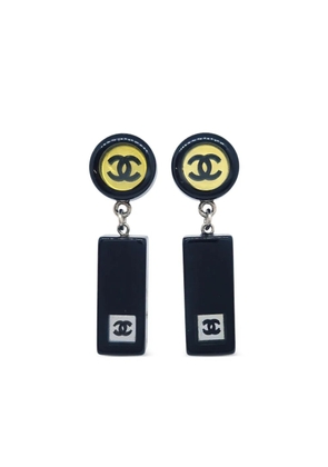CHANEL Pre-Owned 2001 rectangular dangle earrings - Blue