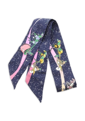 Hermès Pre-Owned 2010s Space Derby ribbon scarf - Blue
