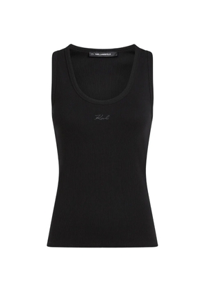 Karl Lagerfeld logo-detail tank top - Black