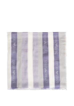 Emporio Armani striped scarf - White