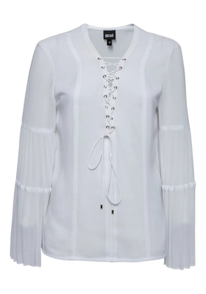 Just Cavalli Vintage pleated lace-up blouse - White