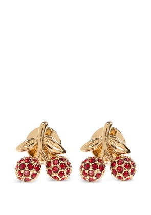 Coach cherry embellished earrings - Gold