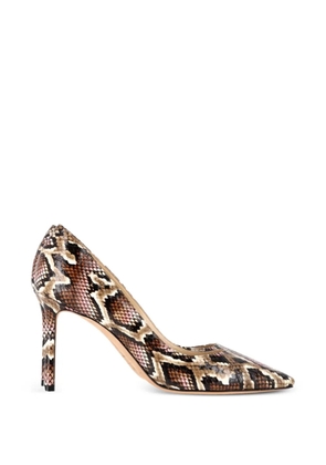 Jimmy Choo Pre-Owned Romy snake-embossed pumps - Brown