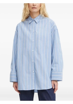 SAMSOE SAMSOE striped button-fastening shirt - Blue