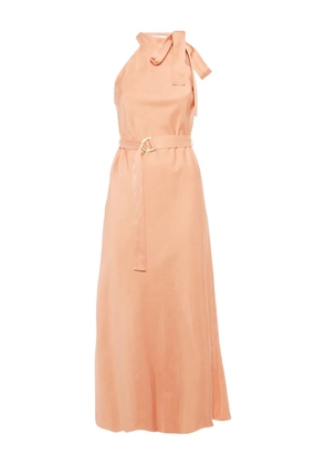 ZIMMERMANN tie-neck belted midi dress - Orange