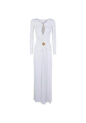 Elisabetta Franchi gold-tone hardware maxi dress - White