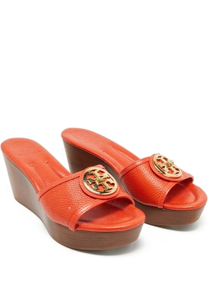 Tory Burch Selma leather wedge sandals - Orange