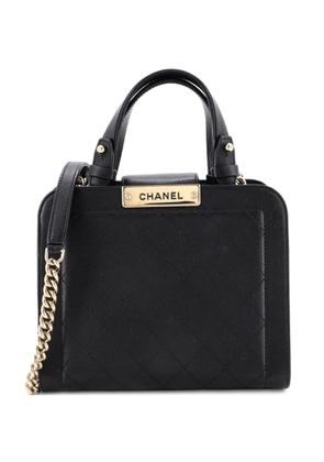 CHANEL Pre-Owned Label Click Shopping Quilted Calfskin Small tote bag - Black