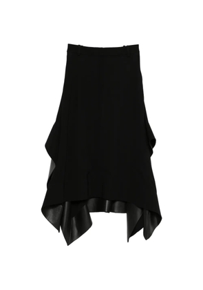 LOEWE belt-loops leather-details midi skirt - Black