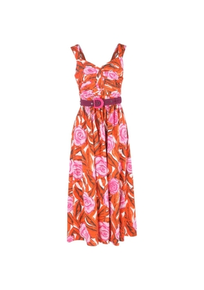 Diane Von Furstenberg Vintage Elisa floral-print midi dress - Orange
