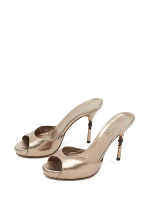 Gucci Pre-Owned leather heeled sandals - Silver
