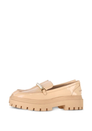 Stuart Weitzman Perla embellished platform loafers - Neutrals