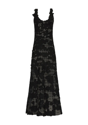 Oscar de la Renta floral cut-out threadwork gown - Black