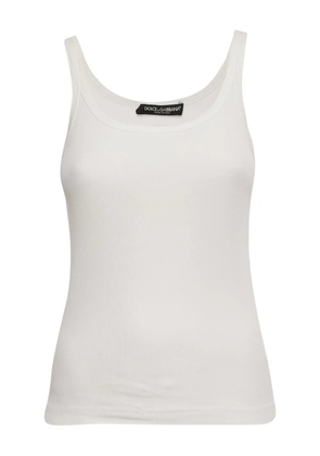 Dolce & Gabbana Pre-Owned ribbed cotton tank top - White