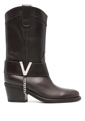 Via Roma 15 70mm logo-plaque boots - Brown