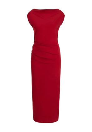 Proenza Schouler draped cowl-neck midi day dress - Red