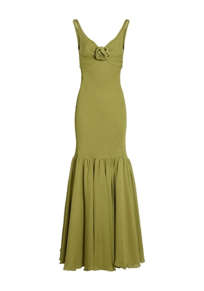 Giambattista Valli flower-detail flared maxi dress - Green