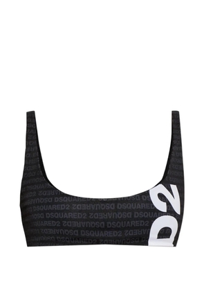 DSQUARED2 logo-print bikini top - Black