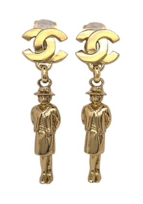 CHANEL Pre-Owned 2002 Dangle clip-on earrings - Gold