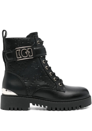 GUESS USA 40mm Oranda 4G Peony logo-debossed combat boots - Black