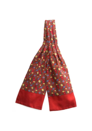 Hermès Pre-Owned 1990s floral-print scarf - Red