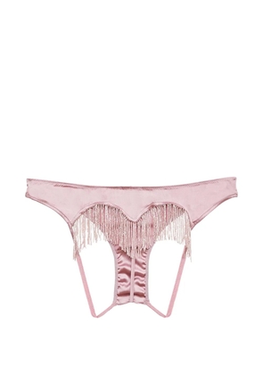 Fleur Du Mal beaded fringe briefs - Pink
