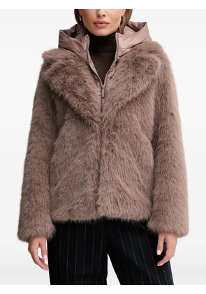 bomboogie Paris hooded faux-fur jacket - Brown