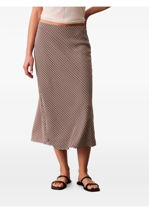 Calvin Klein patterned midi skirt - Brown