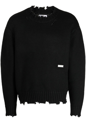 C2h4 logo-plaque distressed-finish jumper - Black