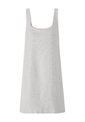 PINKO perforated square neck midi dress - White