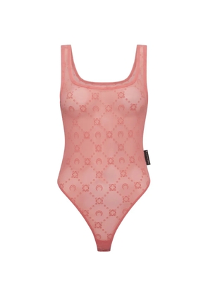 Marine Serre flocked bodysuit - Pink