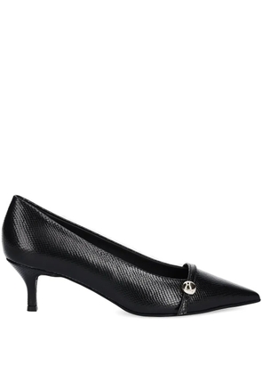 Furla 55mm embossed kitten-heel pumps - Black