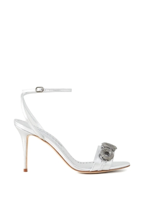 Manolo Blahnik crystal-embellished sandals - Silver