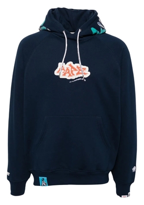 AAPE BY *A BATHING APE® logo-patch hoodie - Blue