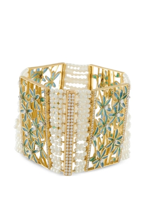 Cicada Jewelry floral diamond bracelet - Gold