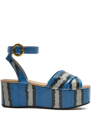 MALIPARMI striped platform sandals - Blue