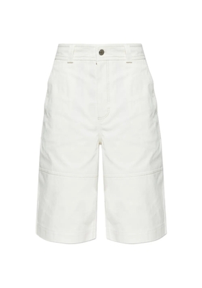 AMI Paris button denim shorts - White