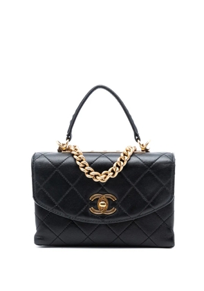 CHANEL Pre-Owned 2019 Small Quilted Lambskin Trendy Spirit Top Handle Bag satchel - Black
