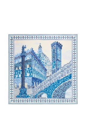 Ferragamo palazzo print silk scarf - Blue