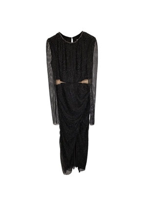 Self-Portrait Diamante Mesh cut-out dress - Black